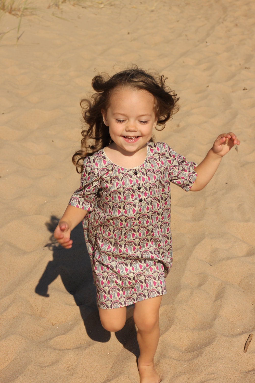 FREE SHIPPINg use coupon code FREESHIP /Summer girls dress D26 spring baby toddler purple beach violet with flowers /hmet/eco friendly