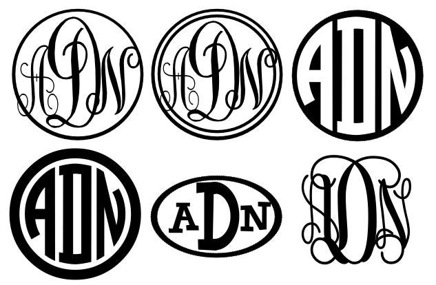 5" Vinyl Monogram Sticker