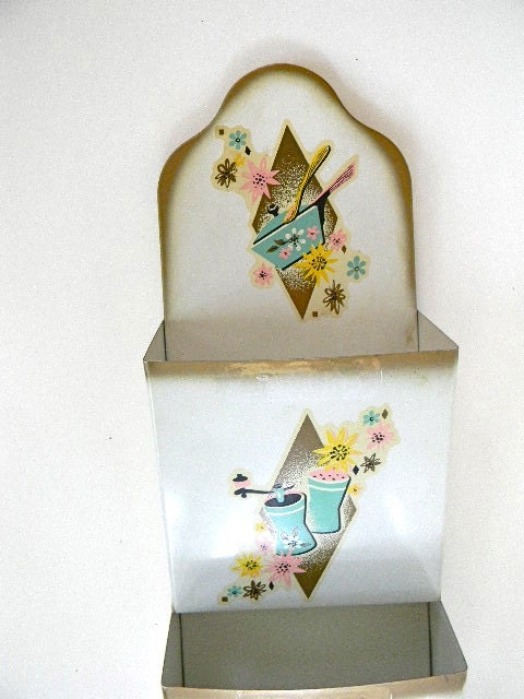 fun vintage metal three pocket letter holder wall hanging
