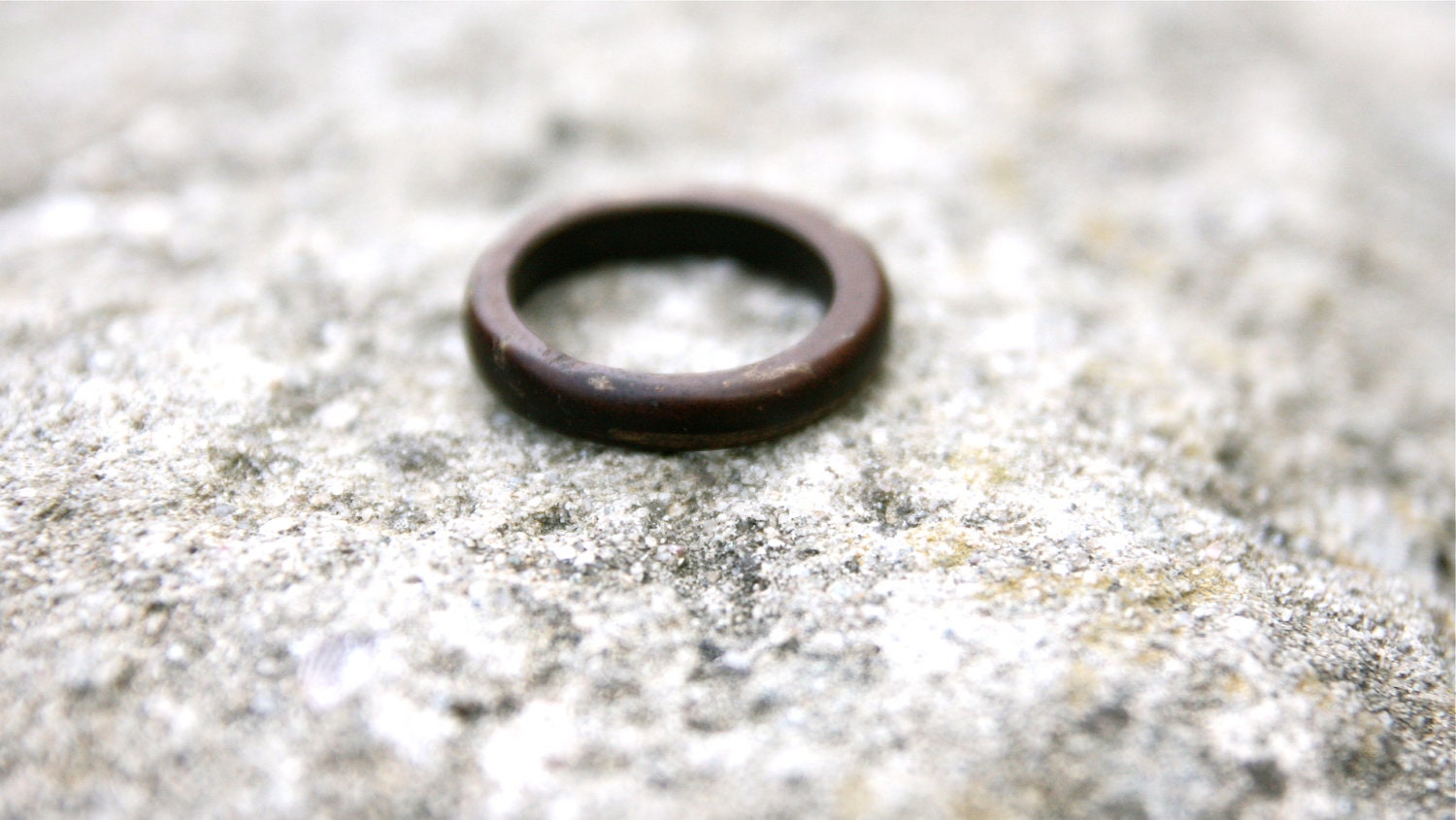 coconut ring - handmade jewelry, eco friendly, dark brown hard wood ring, propose ring