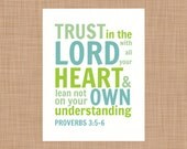 Proverbs 3:5-6. Bible Verse. Scripture. Trust in the Lord. Typography Printable