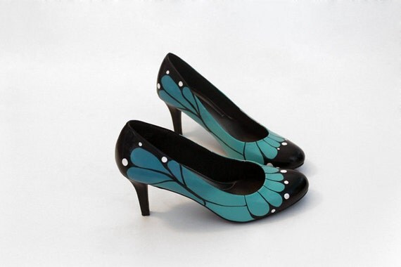 Blue Monarch Butterfly Heels