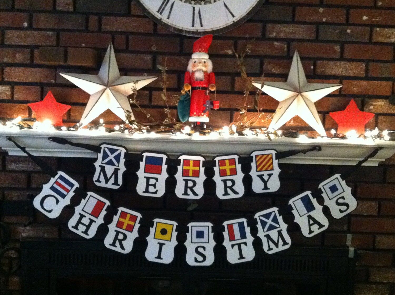 Merry Christmas Nautical Banner. $38.50, via Etsy. | Flag decor, Nautical signal flags, Nautical ...