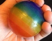 Rainbow soap ball in Gingerale fragrance by Lavish Handcrafted