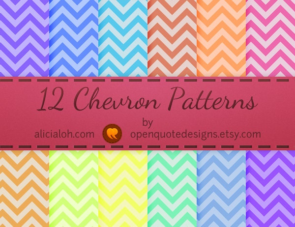 Chevron Digital Pattern Pack Set of 12