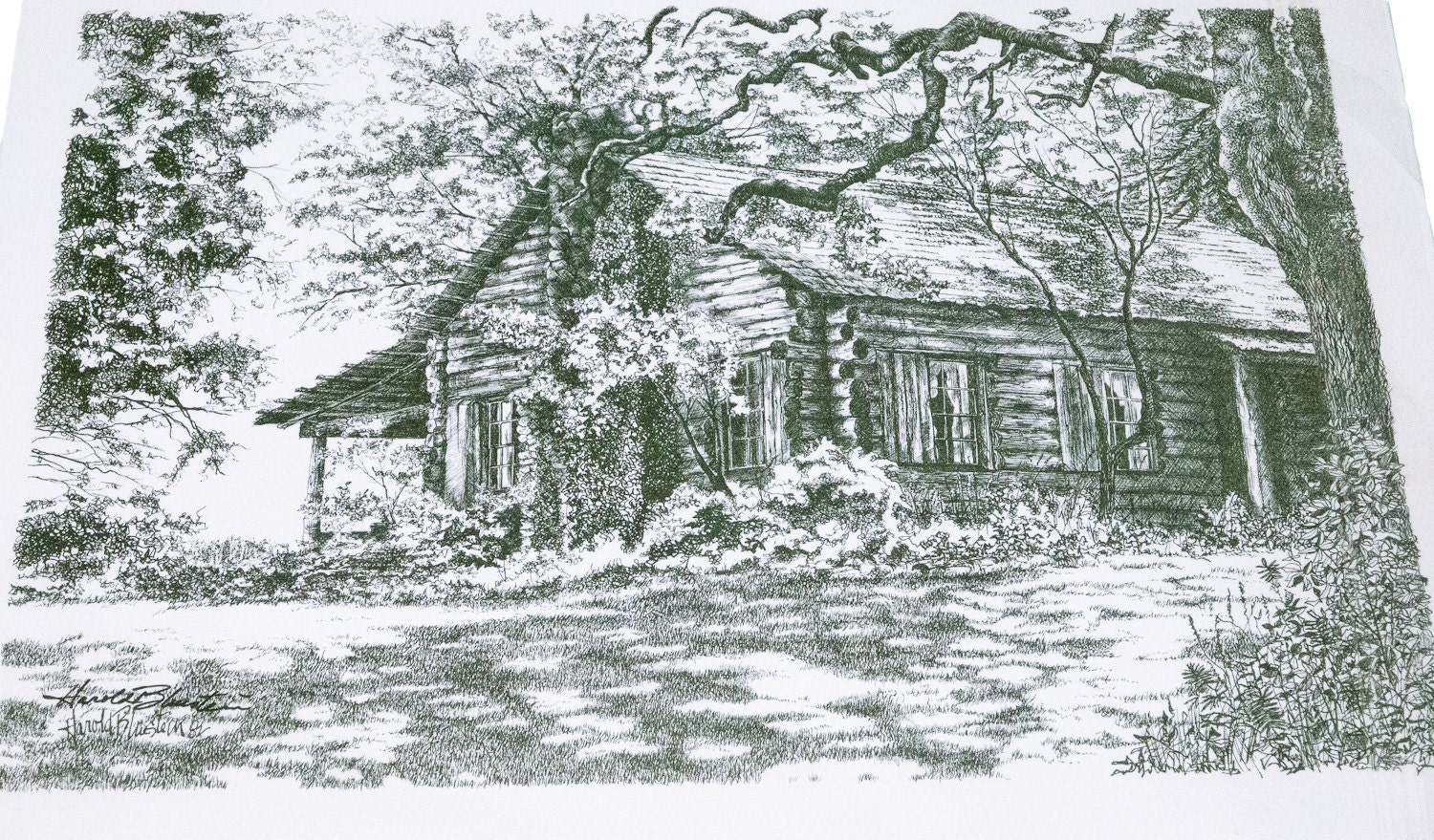 log cabin sketch