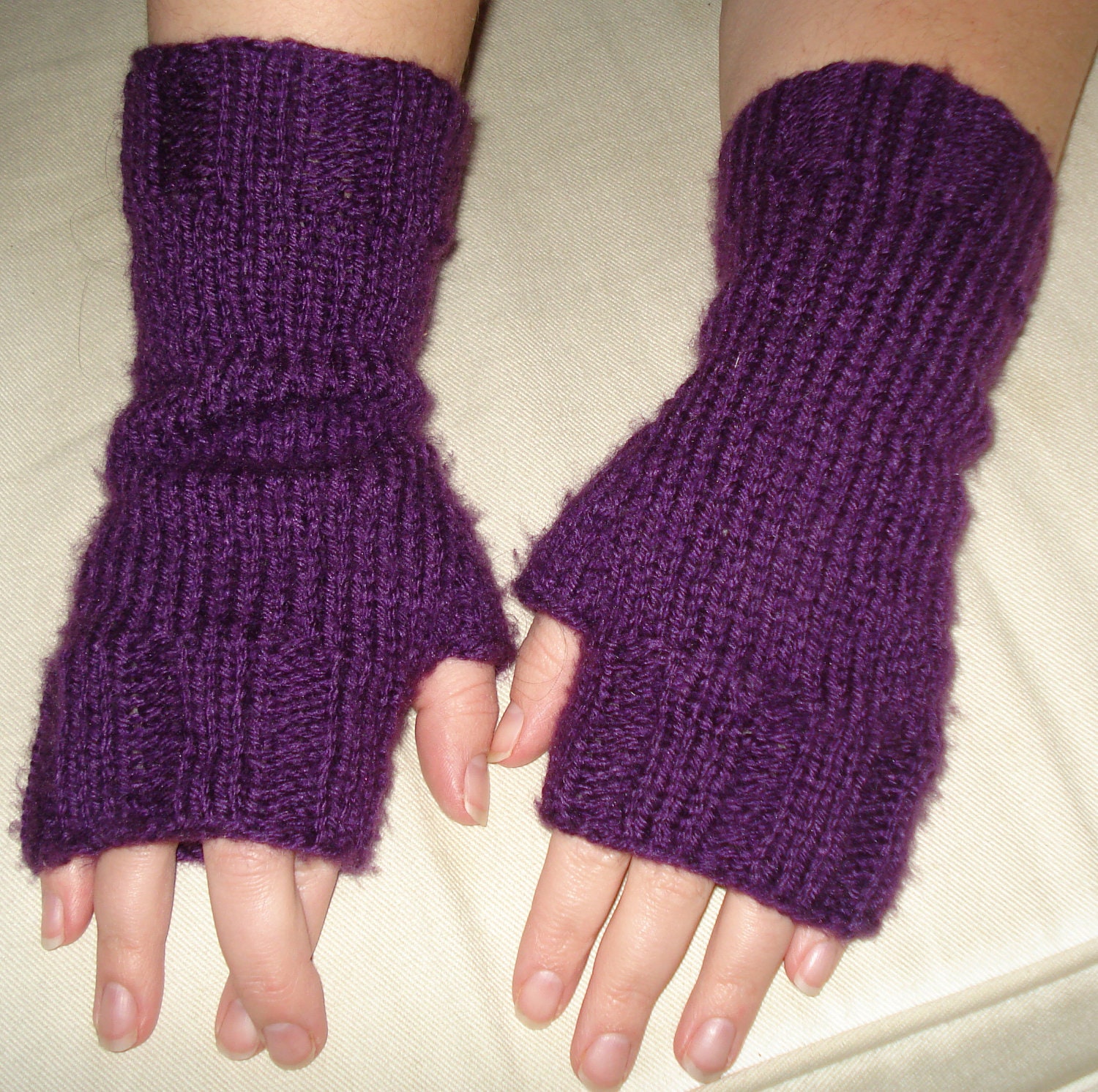 Hand Knit Fingerless Mittens