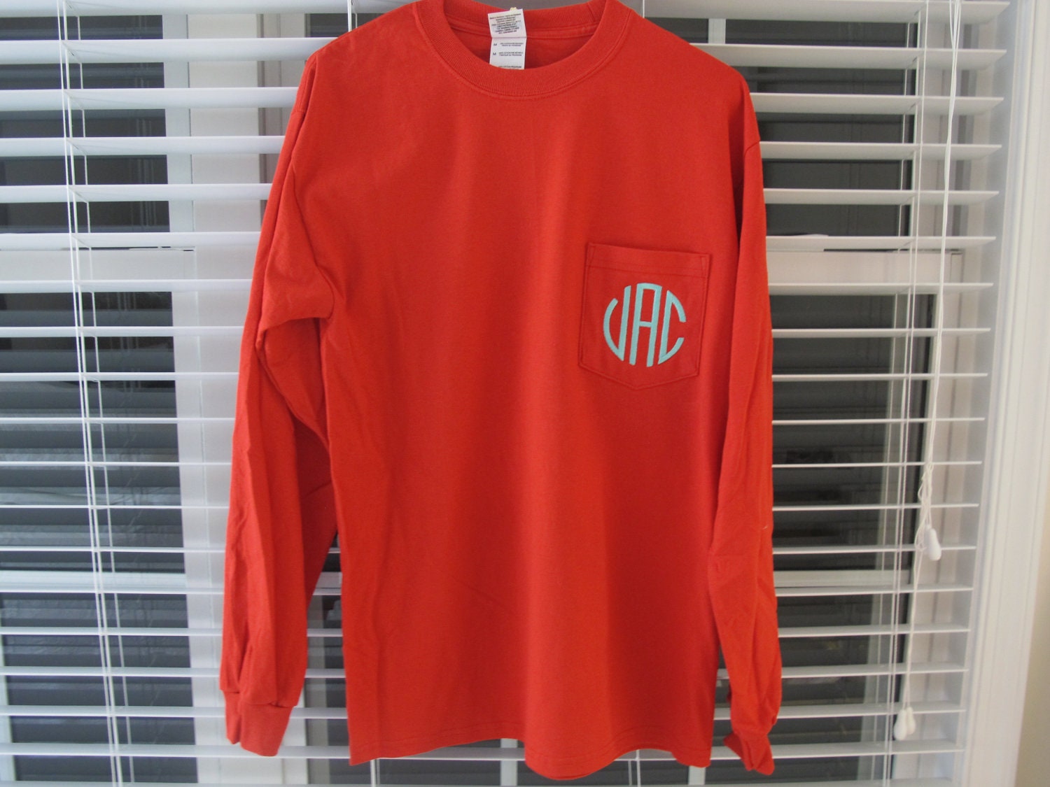 Long Sleeve monogrammed pocket tee