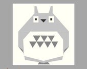 Totoro Paper Piecing Quilting PDF Pattern