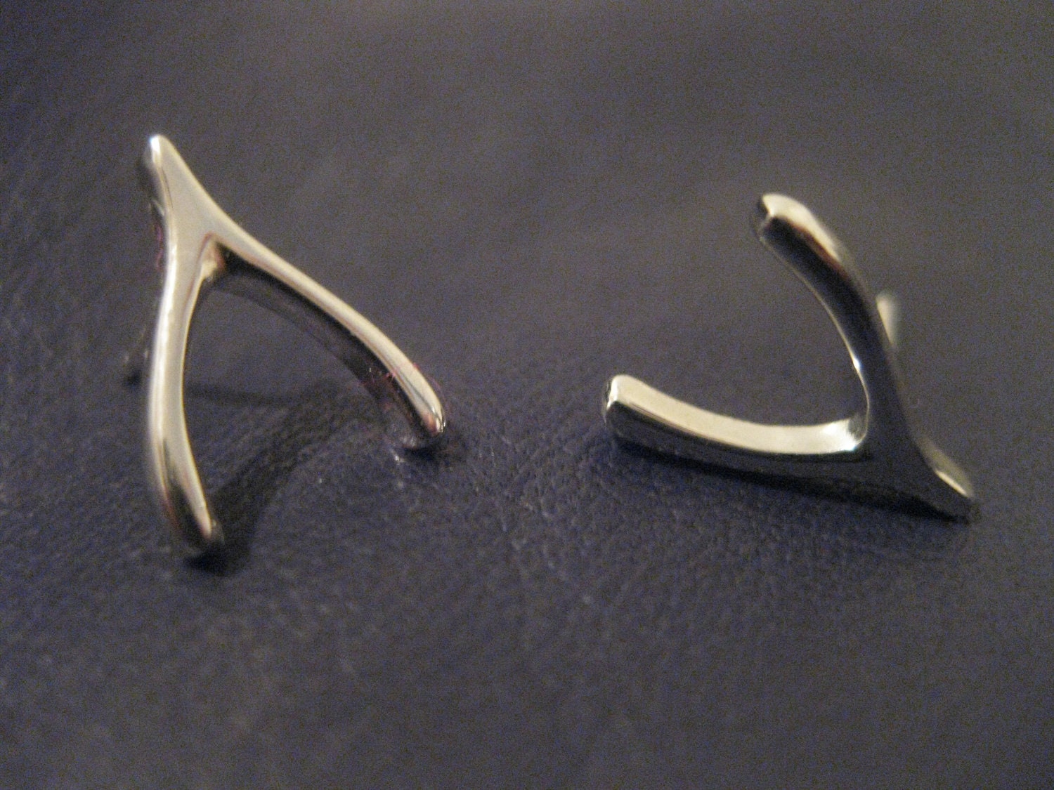 WISHBONE EARRINGS pure sterling silver - Danielle Pollack Design