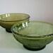 Pair of FTD Moss Green Bowls with Bark Pattern