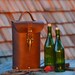 Handmade Leather Wine Caddy, Wine Tote, Wine Bag in Medium Brown