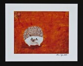 Hedgehog: orange - Acrylic print 8 X 10