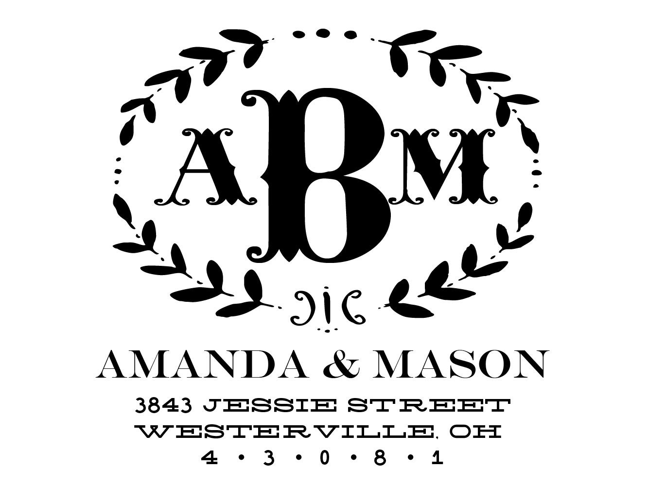 Traditional Monogram Wood Handle Stamp - Perfect Holiday Gift