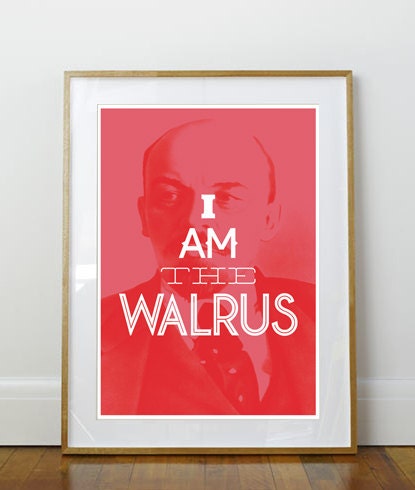 The Big Lebowski, I am the Walrus Poster A3 or to fit Ikea Ribba Frame 390 x 290mm