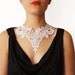 Reserved for Christina Tang- Handmade White Crochet Cotton Lace Collar Necklace Applique Pearl Chain Blouse Accessories