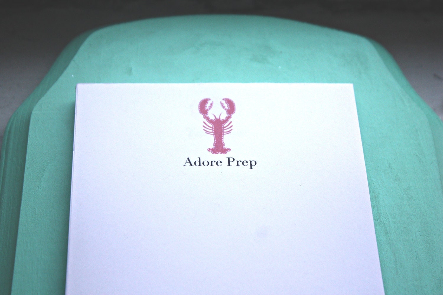 Stitched LOBSTER Custom Notepad - Preppy Personalized Notepad by AdorePrep (Set of 2)