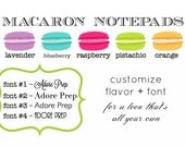 Lovely MACARON Custom Notepad - Preppy Personalized Notepad by AdorePrep (Set of 2)