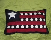 hand stitched wool felt decorator pillow