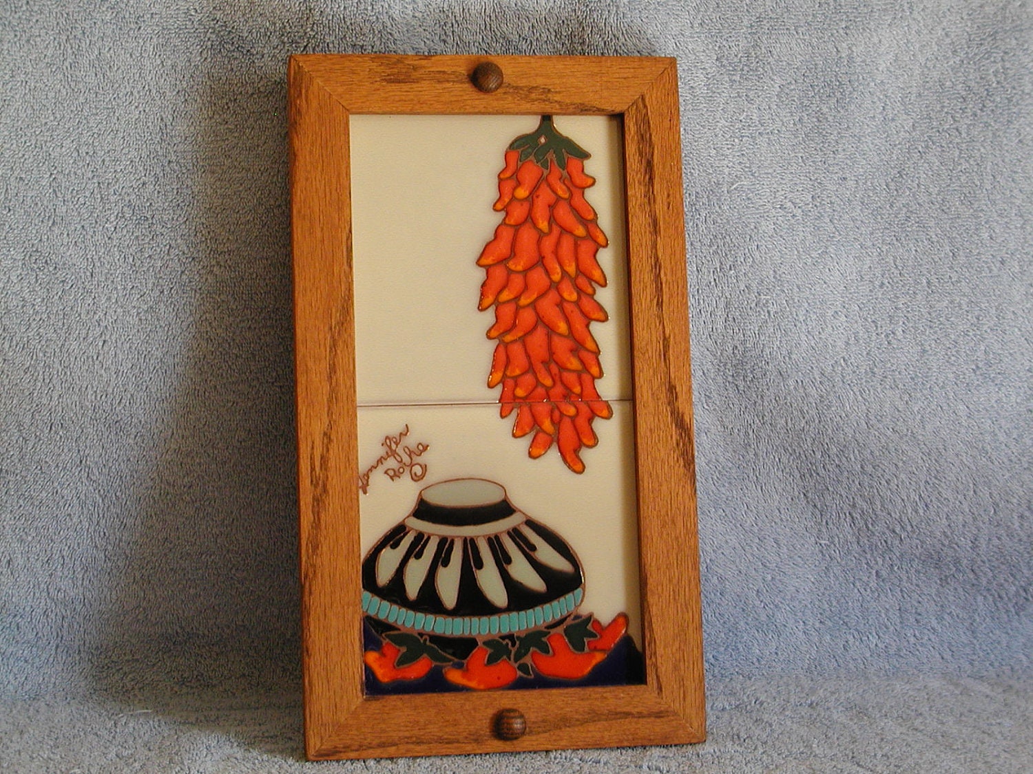 Tile Wall Hanging Painted by Jennifer Roche