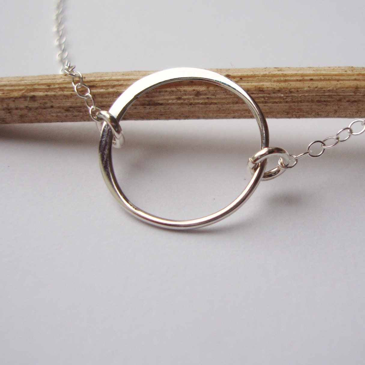 Halo Necklace - Hammered Circle Necklace - Minimal Simple Feminine Everyday Jewelry Sterling Silver Necklace Handcrafted by Onlysimple