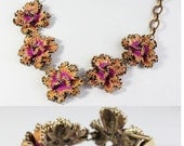 2012 Latest  Orange Flowers Garden Bracelet & necklace jewelry set  - christmas Gift - Great quanlity