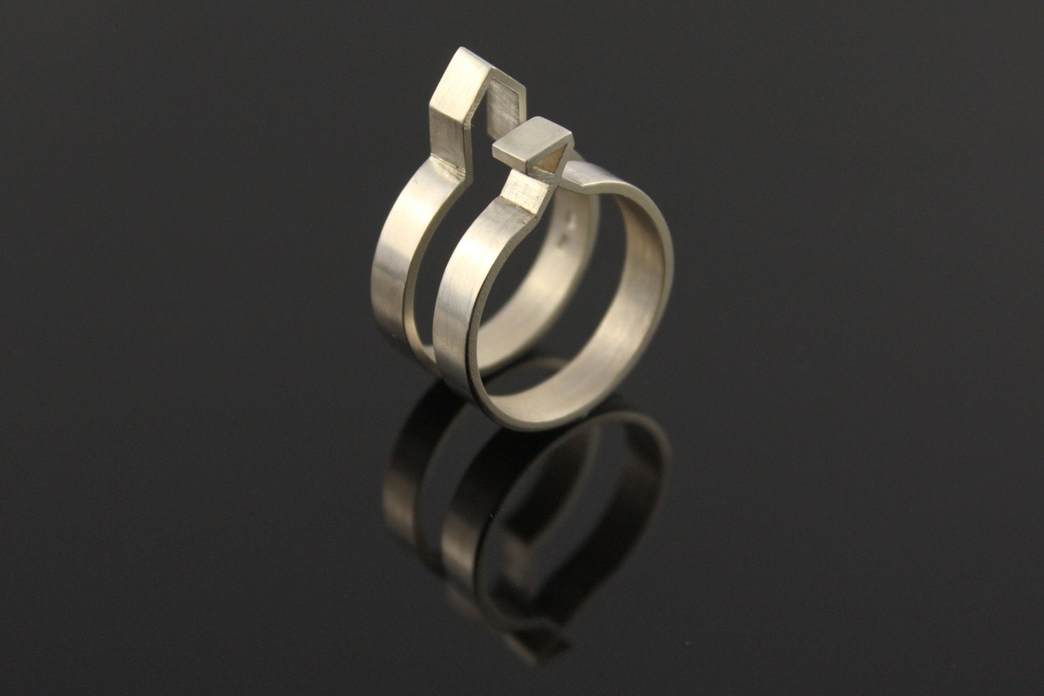 Stacking sterling silver ring - house