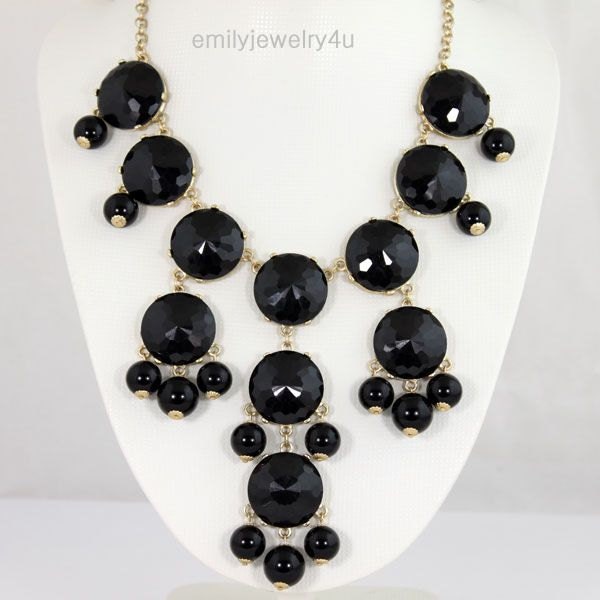 NEW Hot Sale Black  Bubble Necklace,Handmade Bib Necklace,Statement Neckalce-BN0069