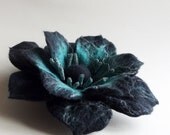 Felted Flower Brooch, Hand Felted Jewelry, Flower Pin, "Fancy flower in gray & mint colors"(MADE TO ORDER)