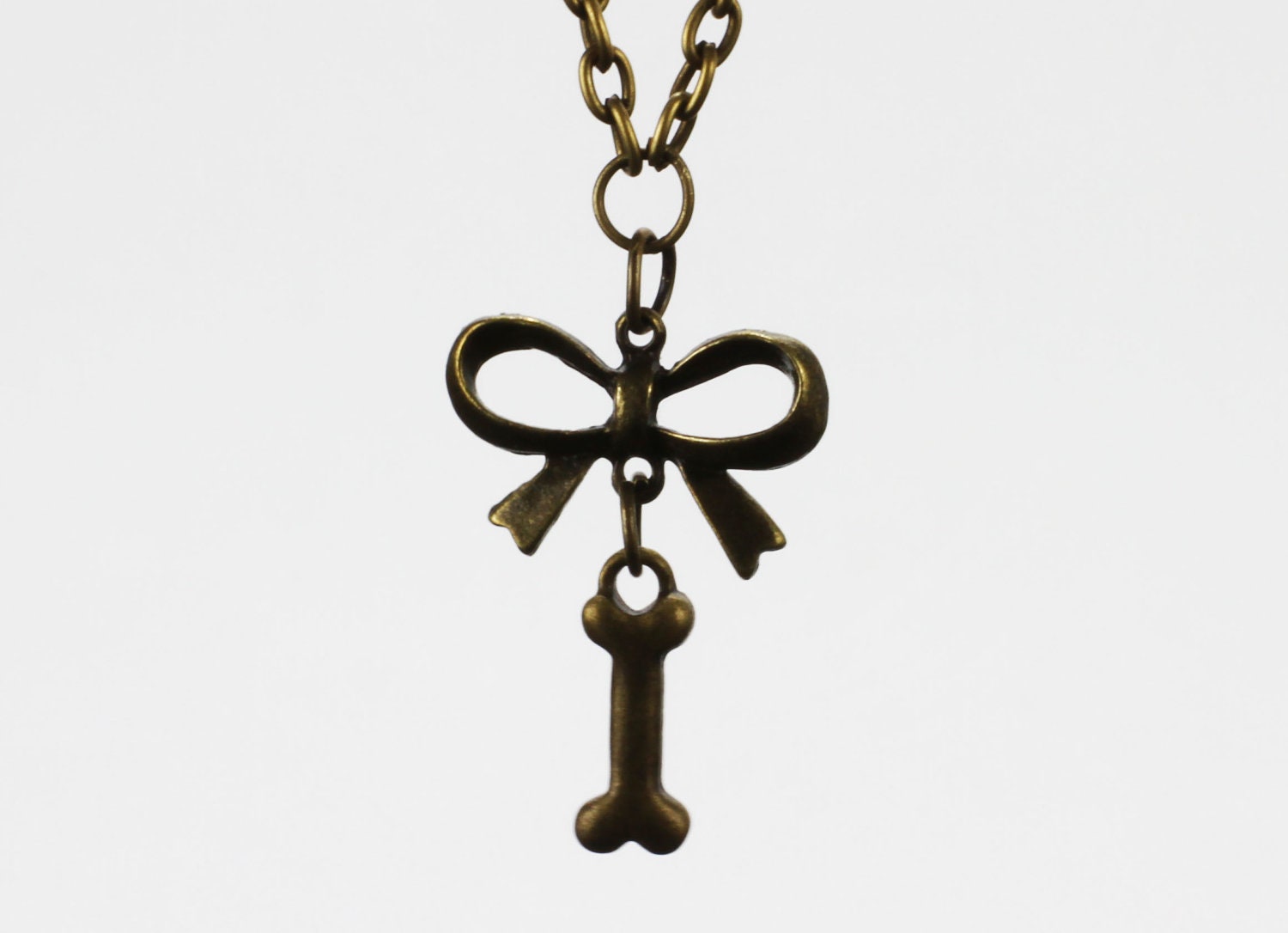 Bow and bone cute necklace