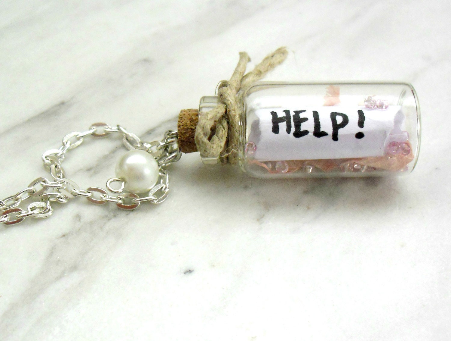 Message in a bottle Neclace- Polymer clay - DevineDecadance