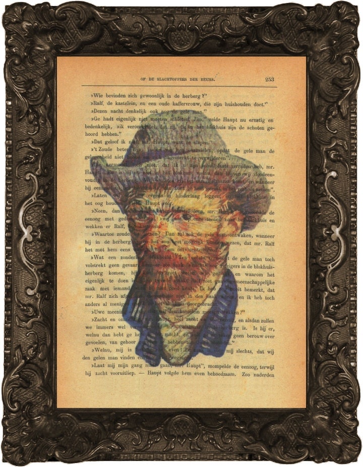 Self Portrait Grey Felt Hat III Vincent van Gogh antique upcycled book page recycled dictionary fine art print vintage print Grey Felt Hat