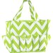 Chevron Lime Green Organizer Tote Bag