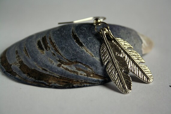 Duo Feather Earrings - Woman's jewelry. - bohemian - christmas - gift