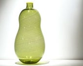 Olive Green & Black Cane Handblown Glass Vase - studiospectaculous