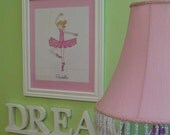 8 X 10 Ballerina wall art to decorate a little princess wall- 5 Ballerinas to choose from in every color of the rainbow.