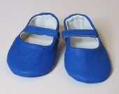 Electric Blue Mary Jane Soft Leather Baby/ Toddler Shoes