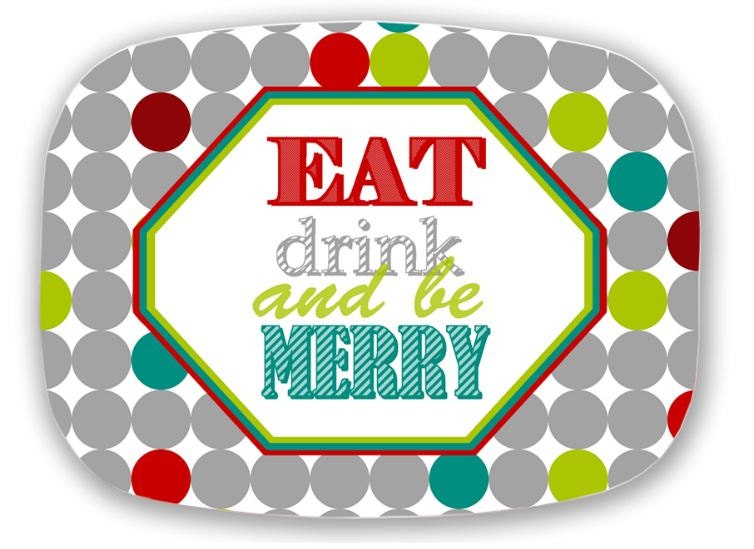Personalized Melamine Platter - Holiday Party Platter