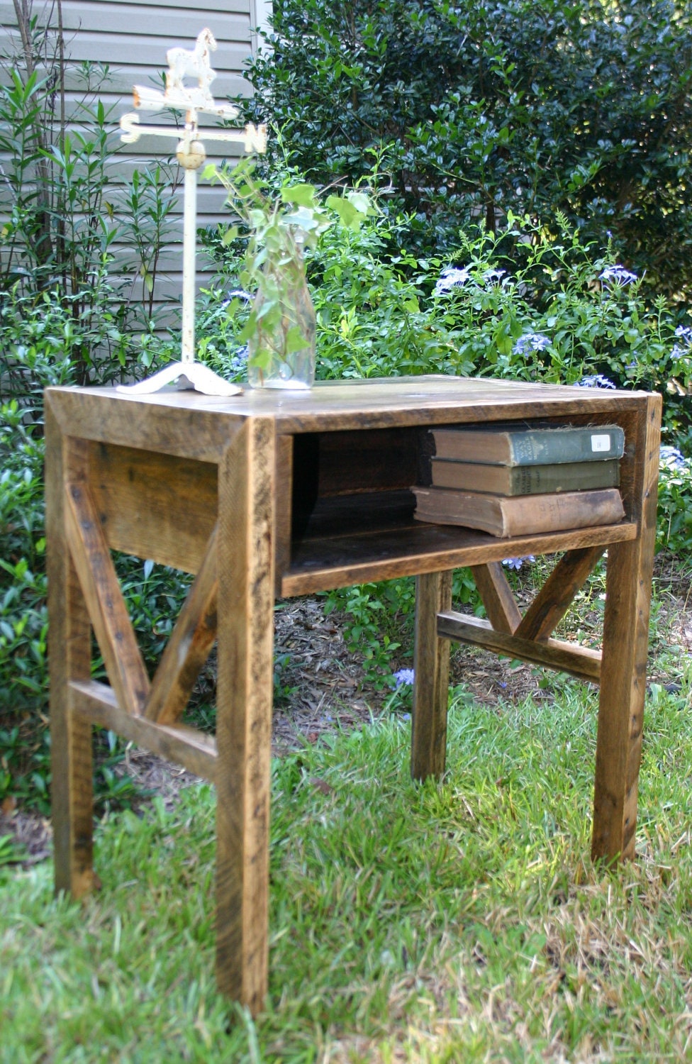Reclaimed Wood  End Table Bed Side Table Rustic