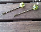 Brass Bobby Pin 55mm in Green