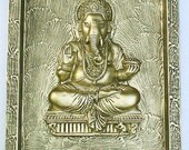 Decorative Figure  Ganesh God Thailand Handmade Wall Hanging & Candle Holder Home Decor 3D