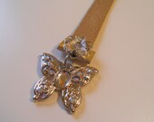 Dazzle Butterfly - Beige Leather 8 Inch Bookmark
