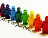 5 Building Brick Mini Figurine Men or Robot Crayon Set. Great Party Favor or Gift Il_170x135