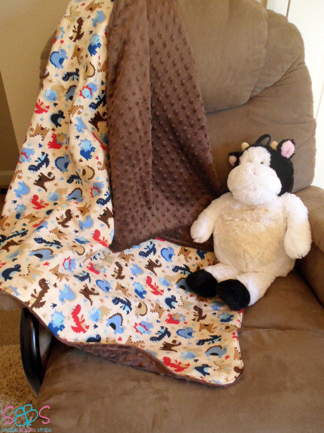 DInosaur Flannel Minky Blanket