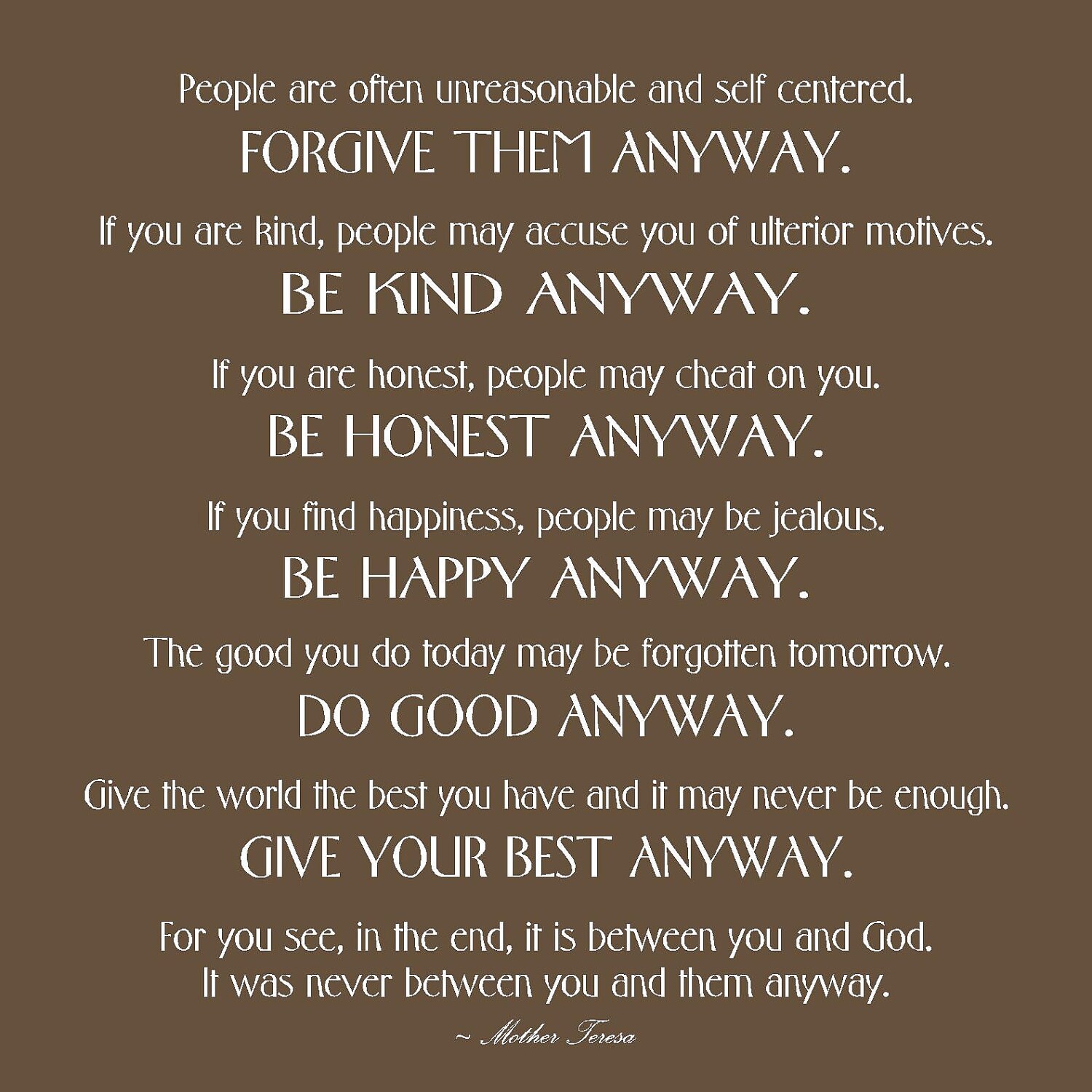 Canvas Wall Art Quotes Mother Teresa