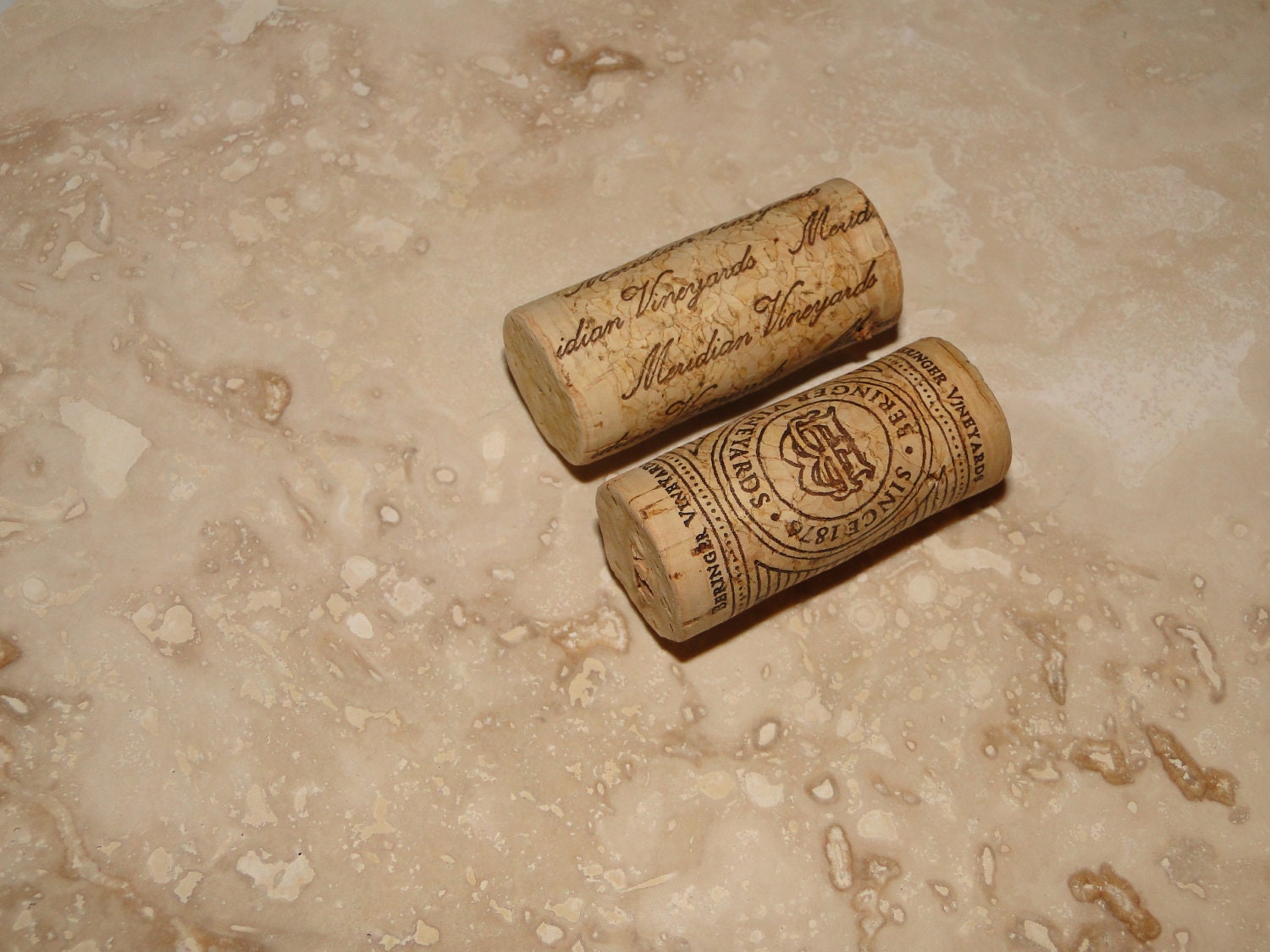 Set of two wine cork magnets