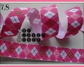 7.8 Valentine's Day Glitter Argyle Grosgrain Ribbon Il_170x135