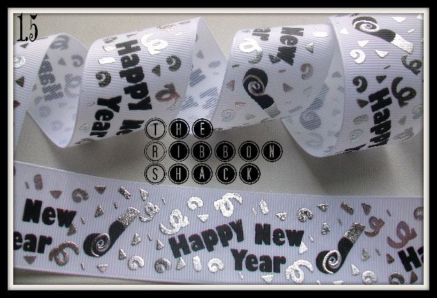 1.5 New Years Metallic Silver Party Grosgrain Ribbon Il_170x135