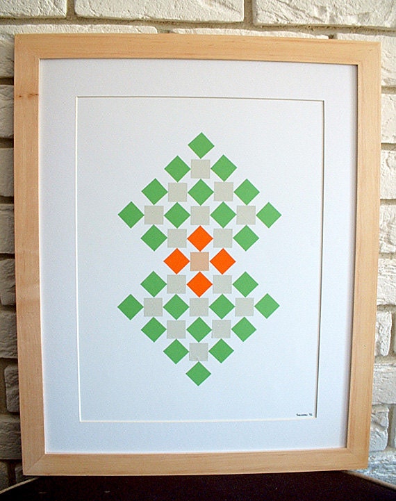 handmade not a print original modern patterns home decor artwork squares geometric collage mid century mosaic - StudioSuzanna
