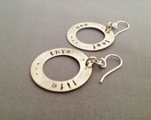 Poetry Quote Dangle Earrings Inspired by ee cummings, Sterling Silver Literary Gift Jewelry